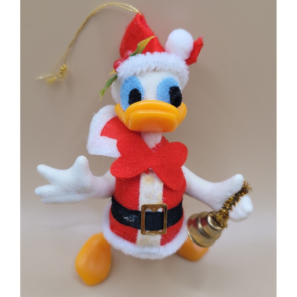 Vintage Donald Duck Santa Christmas Ornament with Bell Holiday Decor